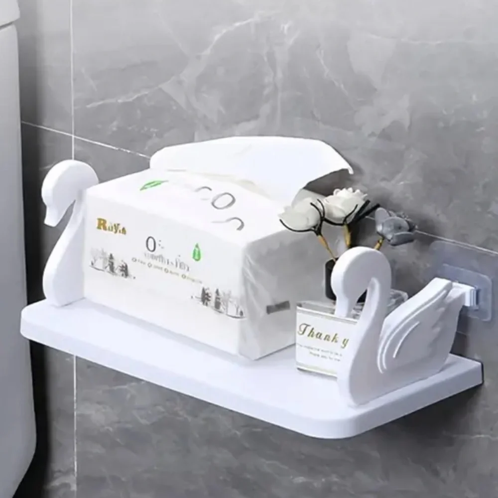 Swan Shaped Wall Mounted White Nursery Shelf